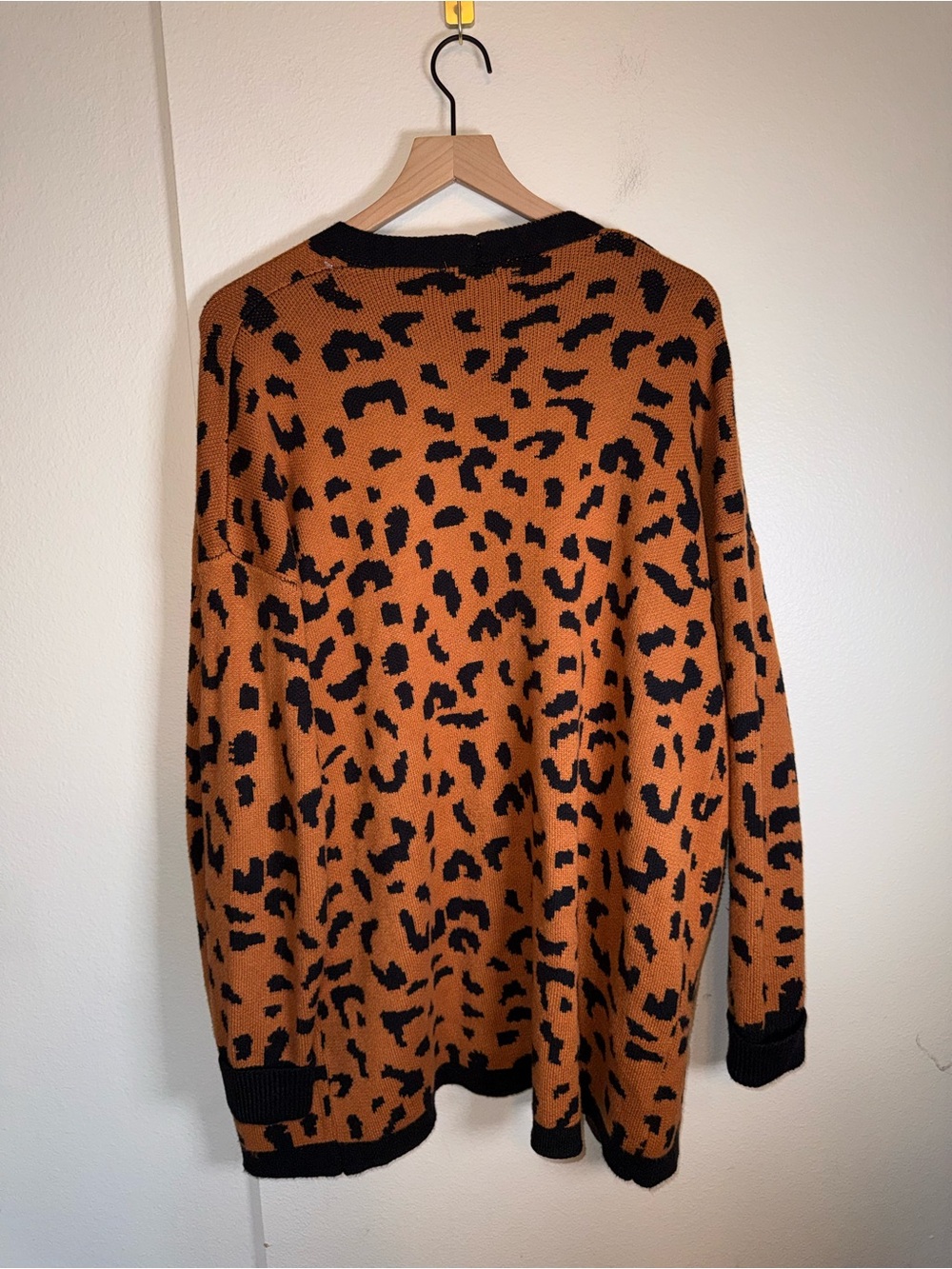 ARULA cheetah print long line open front plus size knit cardigan XL - Picture 5 of 5
